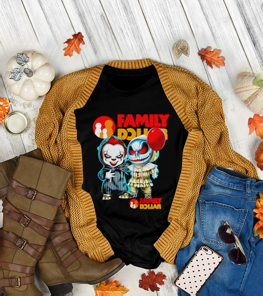 Family Dollar Pennywise Skellington 2026 Halloween Collaboration Red Balloon T-Shirt