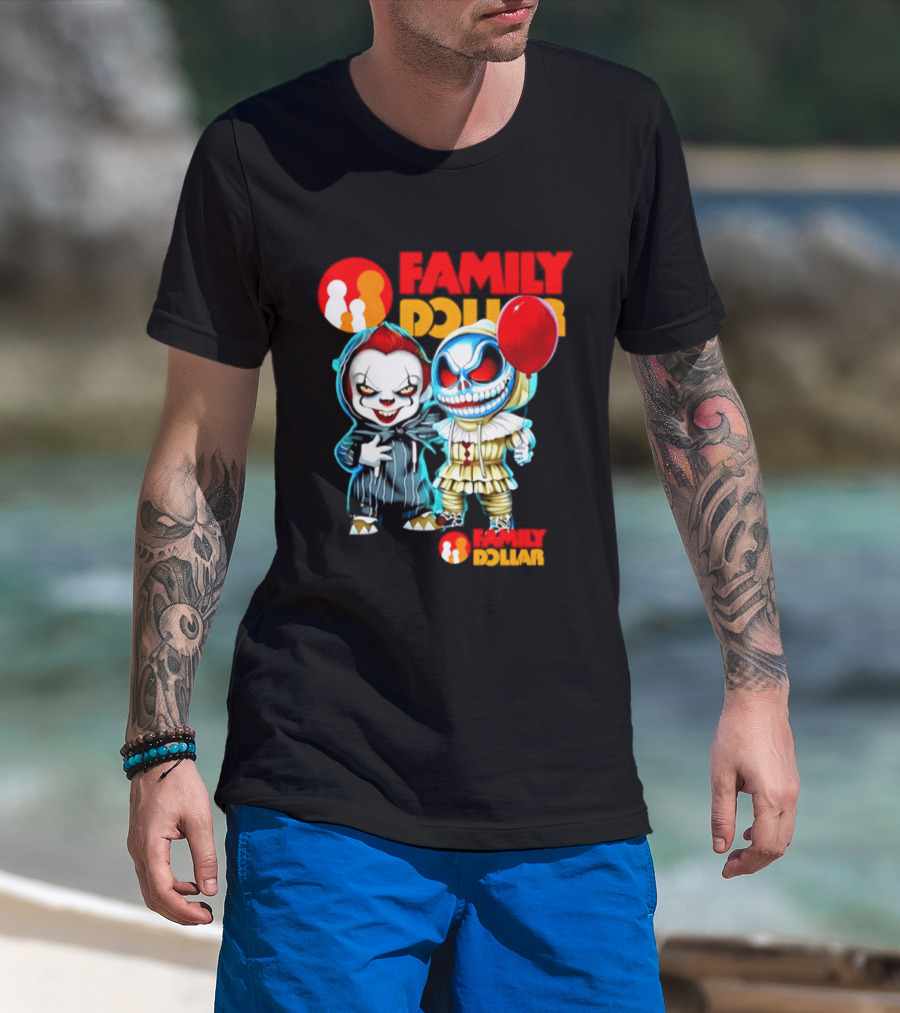 Family Dollar Pennywise Skellington 2026 Halloween Collaboration Red Balloon T-Shirt