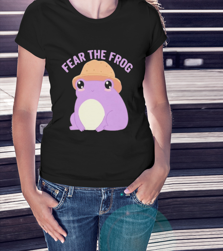 Fear The Frog Cute Purple Cartoon Bucket Hat T-Shirt
