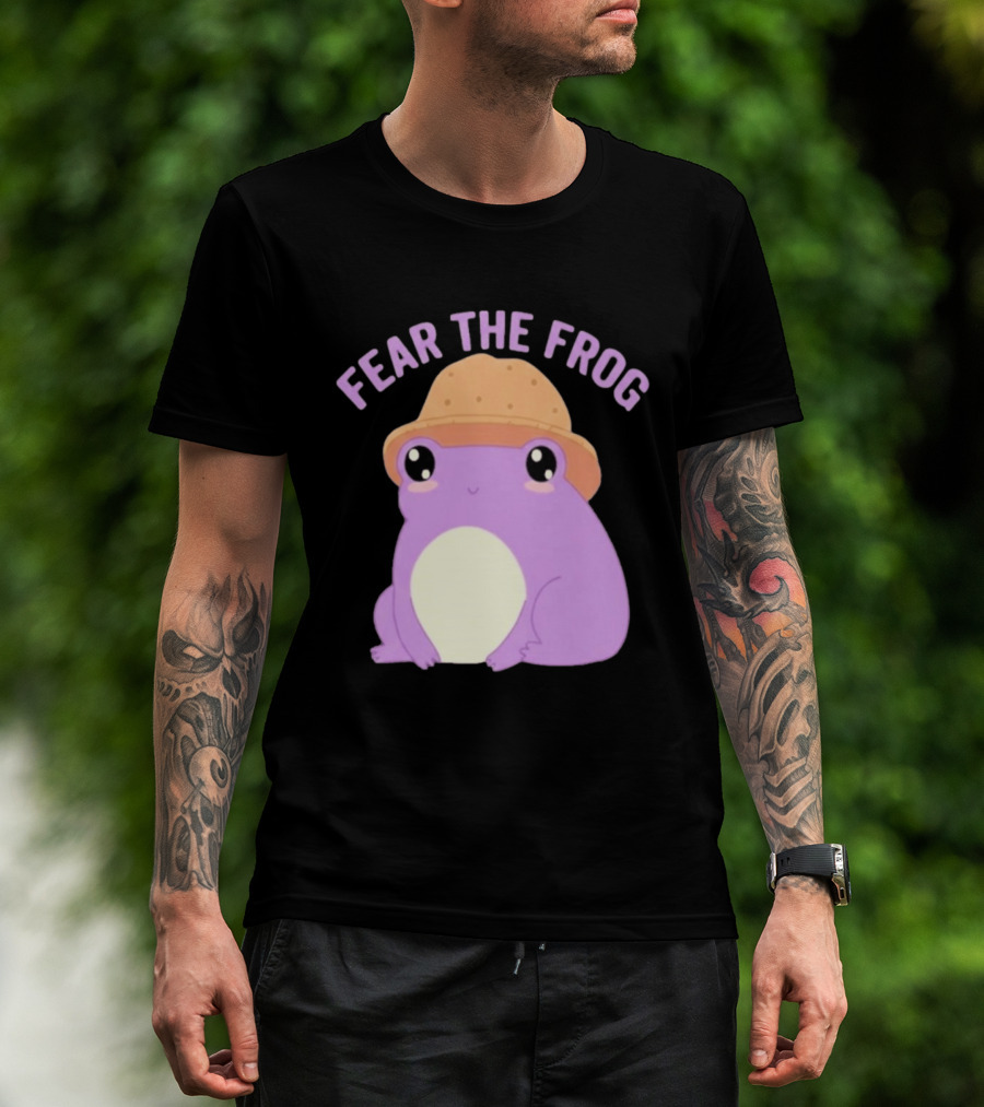 Fear The Frog Cute Purple Cartoon Bucket Hat T-Shirt