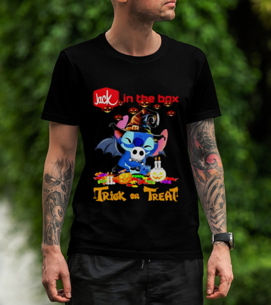 Jack In The Box Stitch Halloween Trick Or Treat 2026 T-Shirt