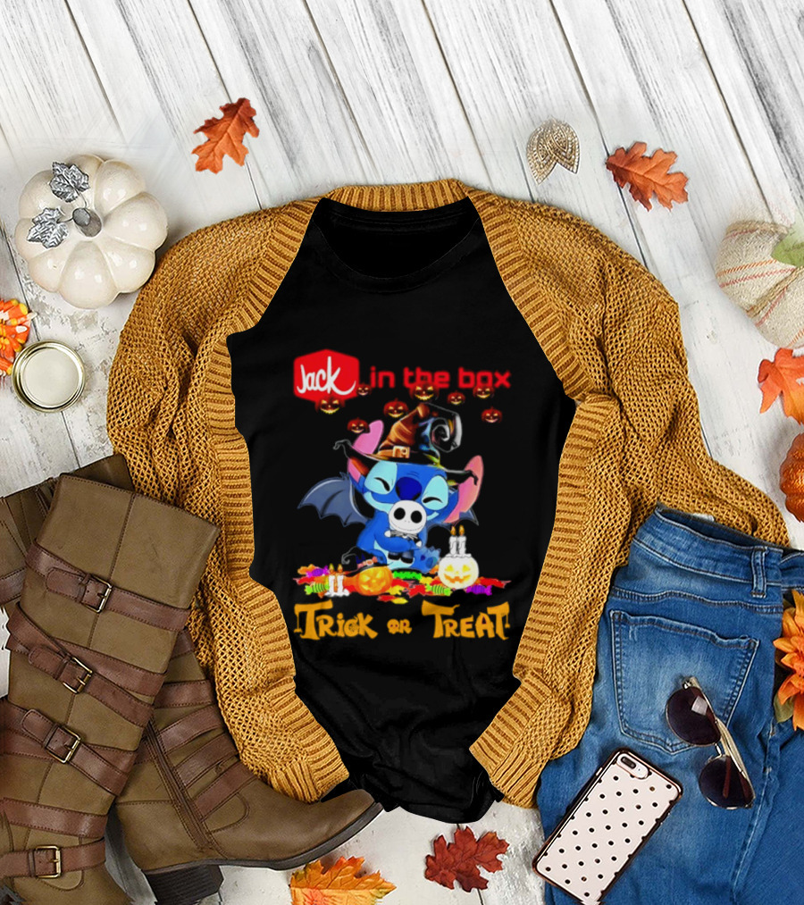 Jack In The Box Stitch Halloween Trick Or Treat 2026 T-Shirt
