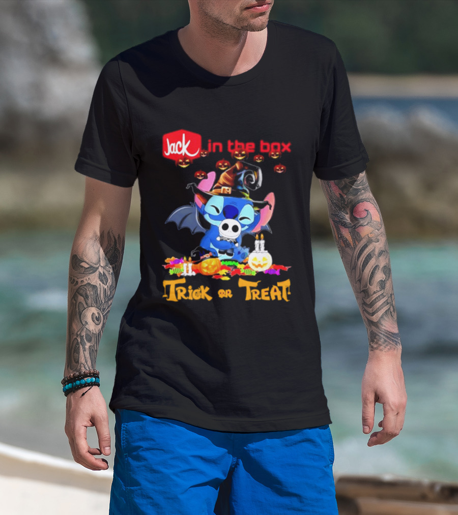 Jack In The Box Stitch Halloween Trick Or Treat 2026 T-Shirt