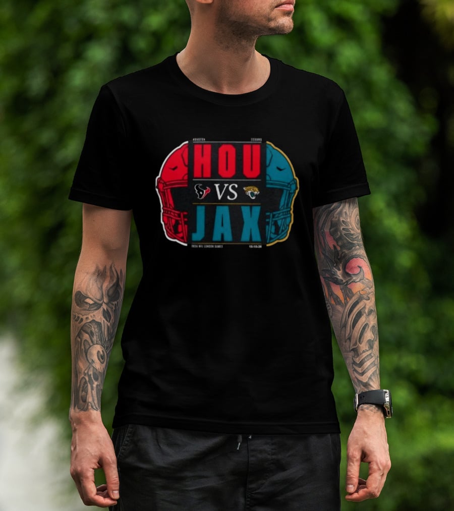 Houston Texans Vs Jacksonville Jaguars 2026 London International City Games Match Up T-Shirt