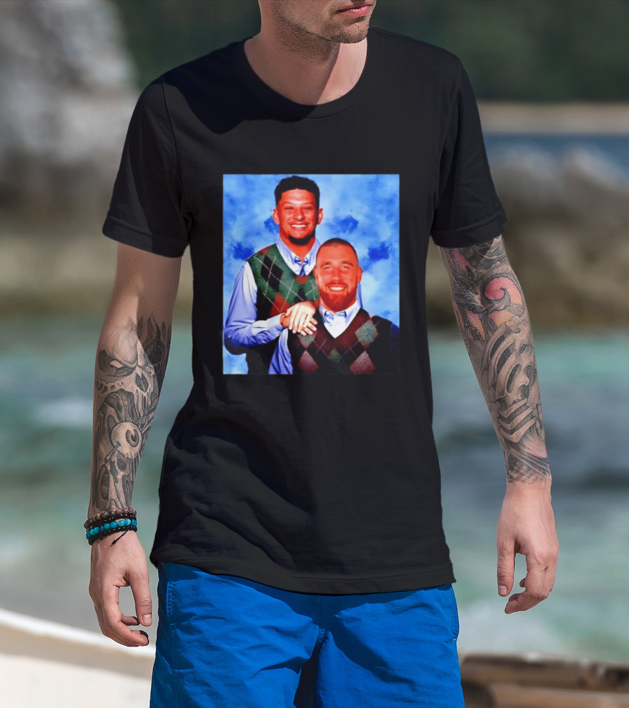 Patrick Mahomes Travis Kelce Step Brothers Meme Football T-Shirt