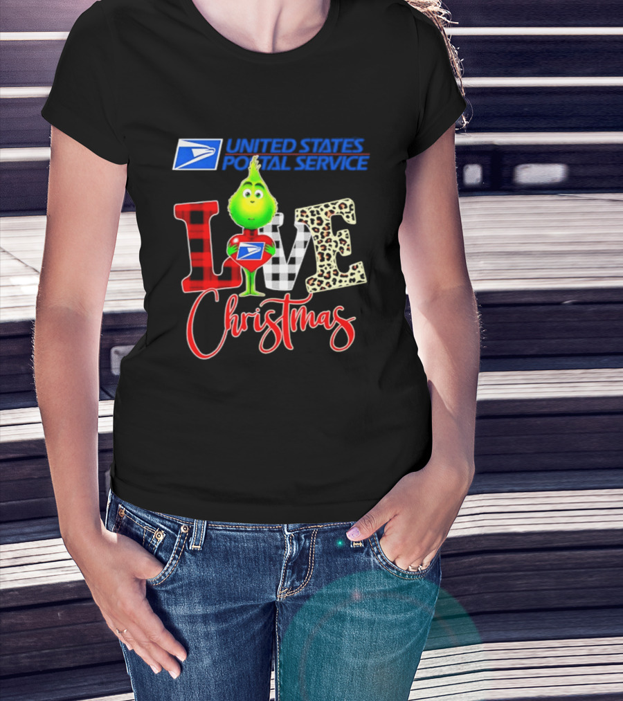 United States Postal Service Grinch Love Christmas T-Shirt