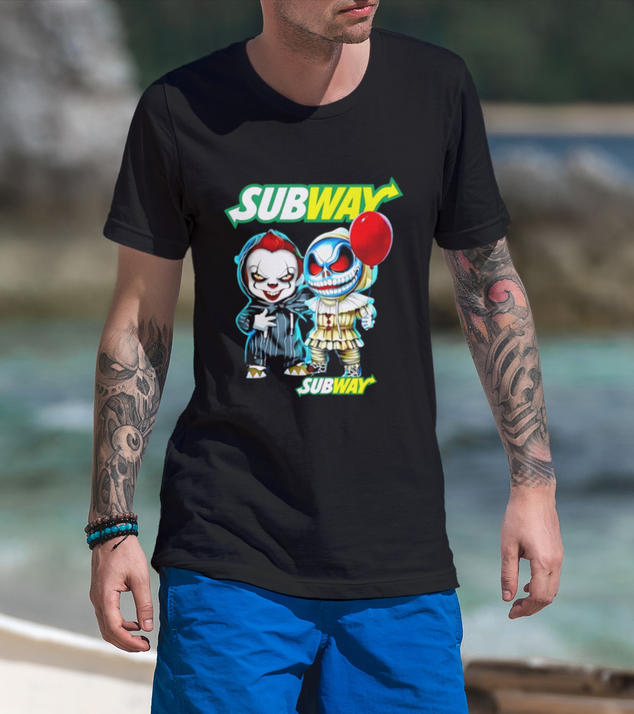 Subway Halloween 2026 Pennywise Skellington Red Balloon T-Shirt