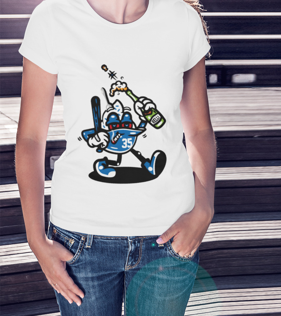 Cody Bellinger 35 Belli Champagne Celebration Baseball Cartoon T-Shirt