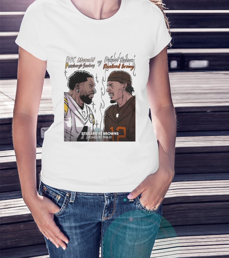 DK Metcalf Pittsburgh Steelers Vs Denzel Boston Cleveland Browns Steelers Vs Browns T-Shirt