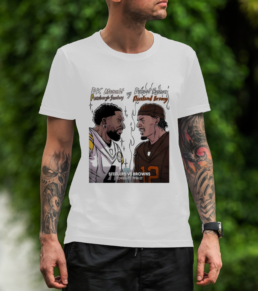 DK Metcalf Pittsburgh Steelers Vs Denzel Boston Cleveland Browns Steelers Vs Browns T-Shirt