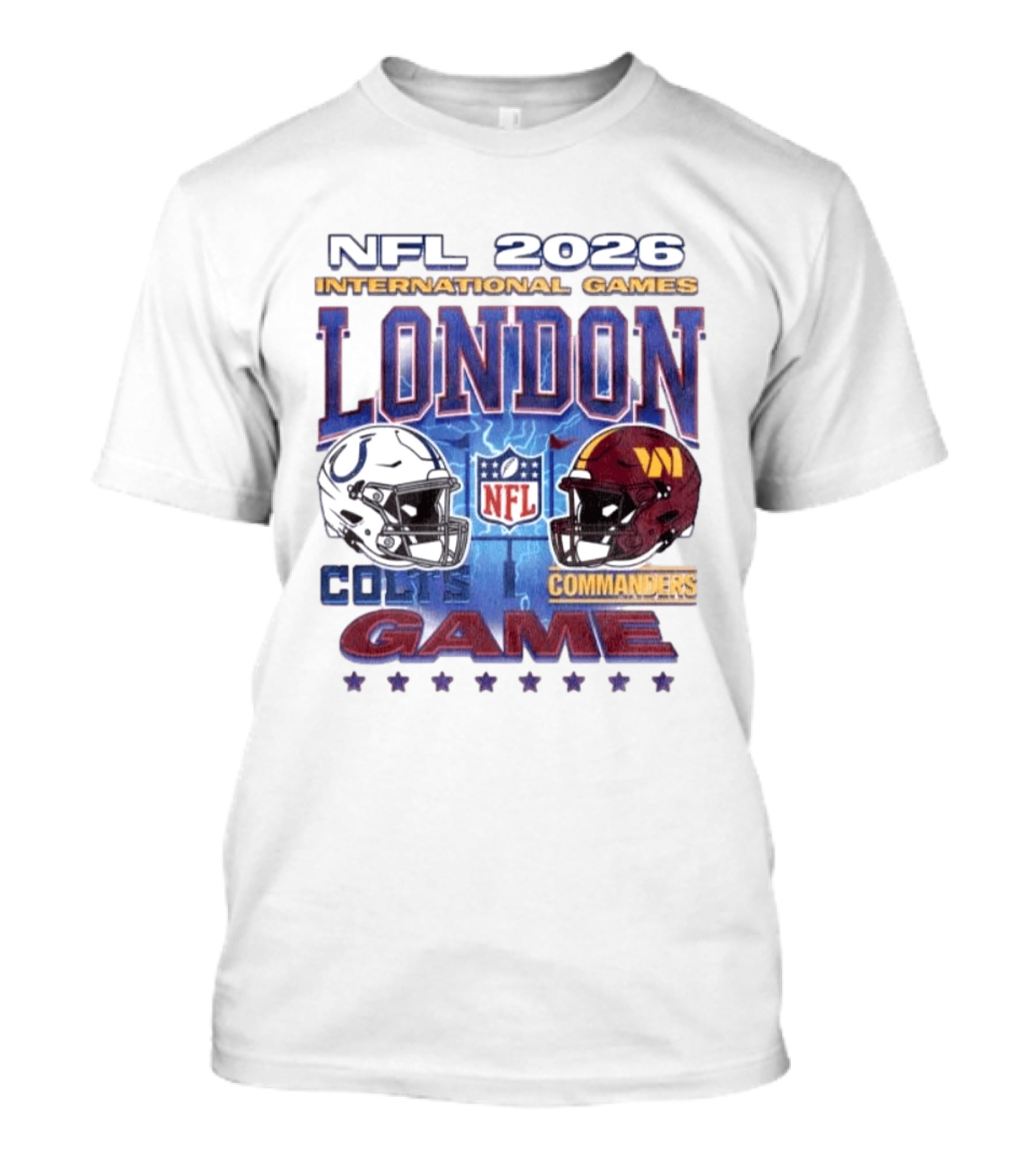 NFL 2026 International Games London Colts Vs Commanders Game T-Shirt