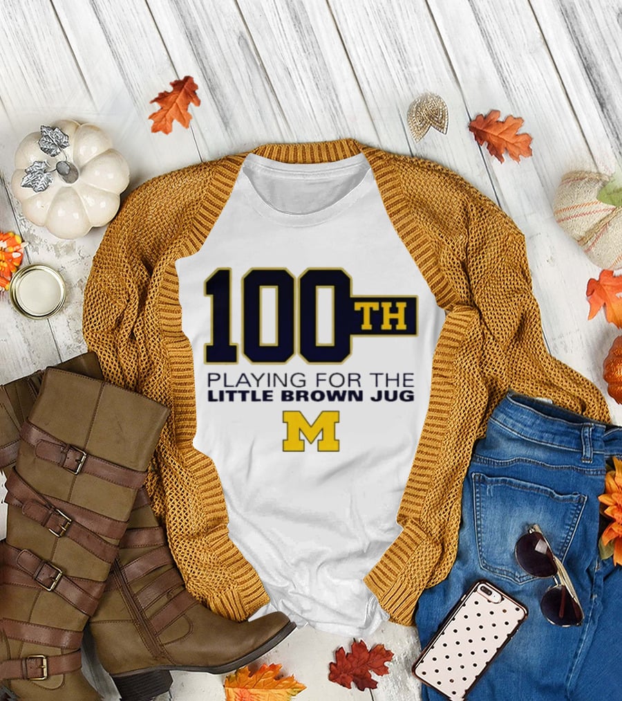 Michigan Wolverines 100th Playing For The Little Brown Jug M T-Shirt