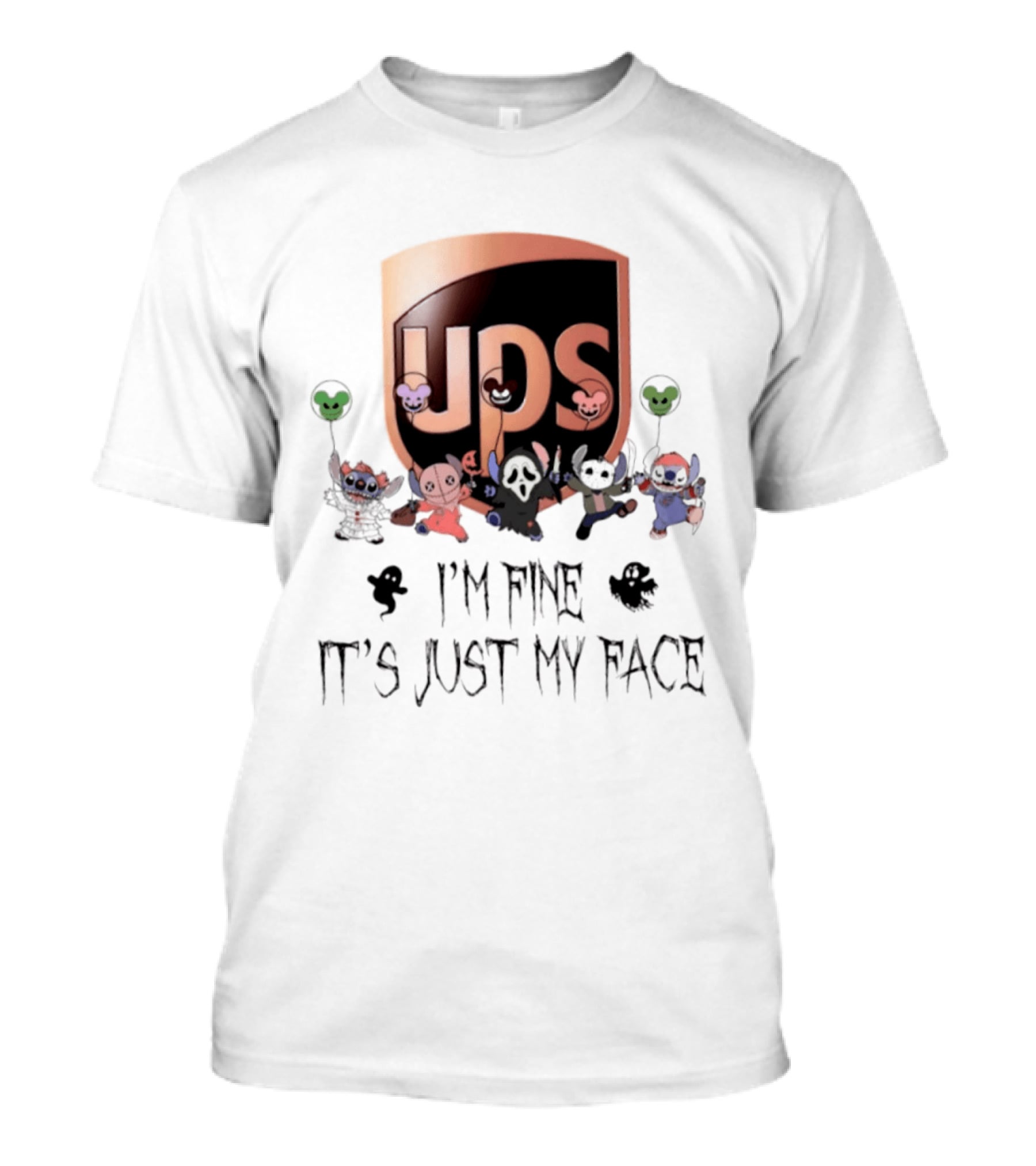 UPS X Stitch Halloween 2026 I'm Fine It's Just My Face T-Shirt