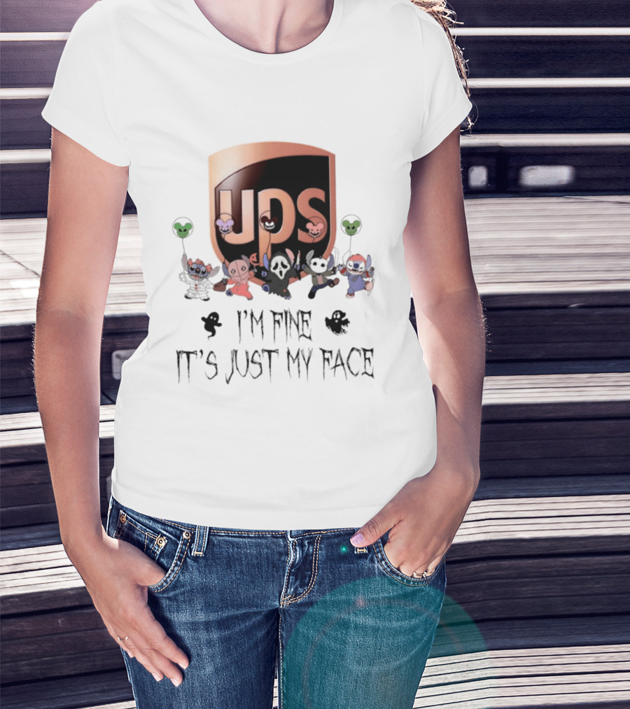 UPS X Stitch Halloween 2026 I'm Fine It's Just My Face T-Shirt
