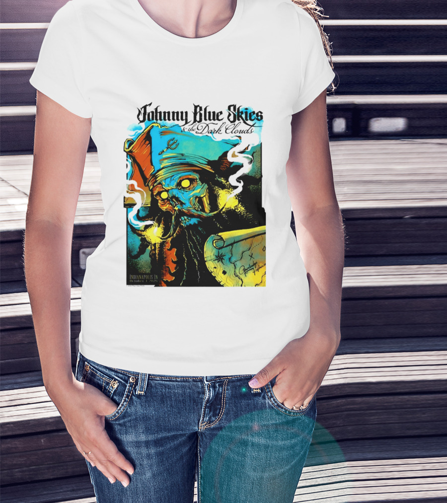 Johnny Blue Skies And The Dark Clouds Pirate Map Gainbridge Fieldhouse Indianapolis 2026 Event T-Shirt