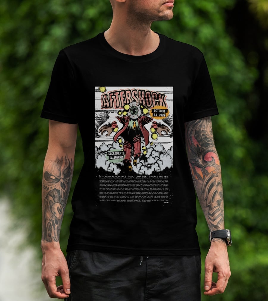 Aftershock Festival 2026 Sacramento California October 1 4 My Chemical Romance Tool Limp Bizkit Pierce The Veil T-Shirt