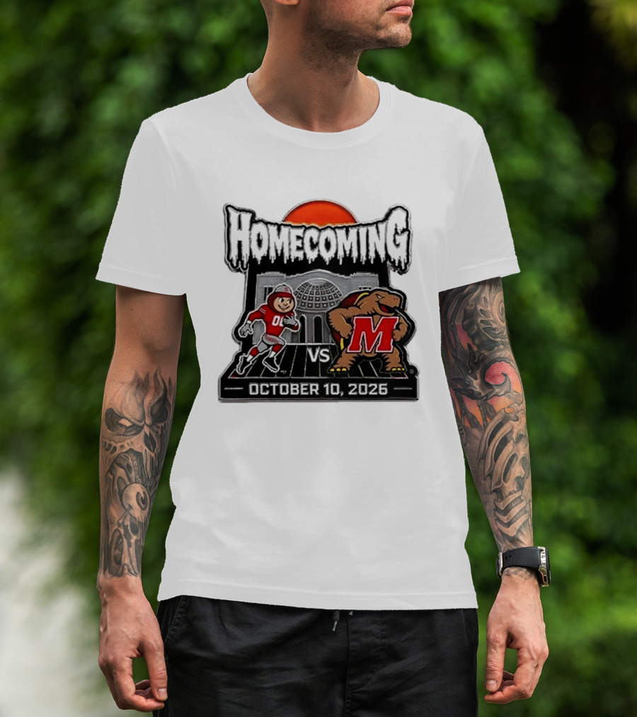 Ohio State Buckeyes Vs Maryland Terrapins October 10 2026 Homecoming Football T-Shirt