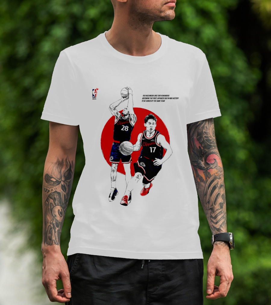 Rui Hachimura Yuki Kawamura Japanese Duo Clippers NBA Basketball 28 17 T-Shirt