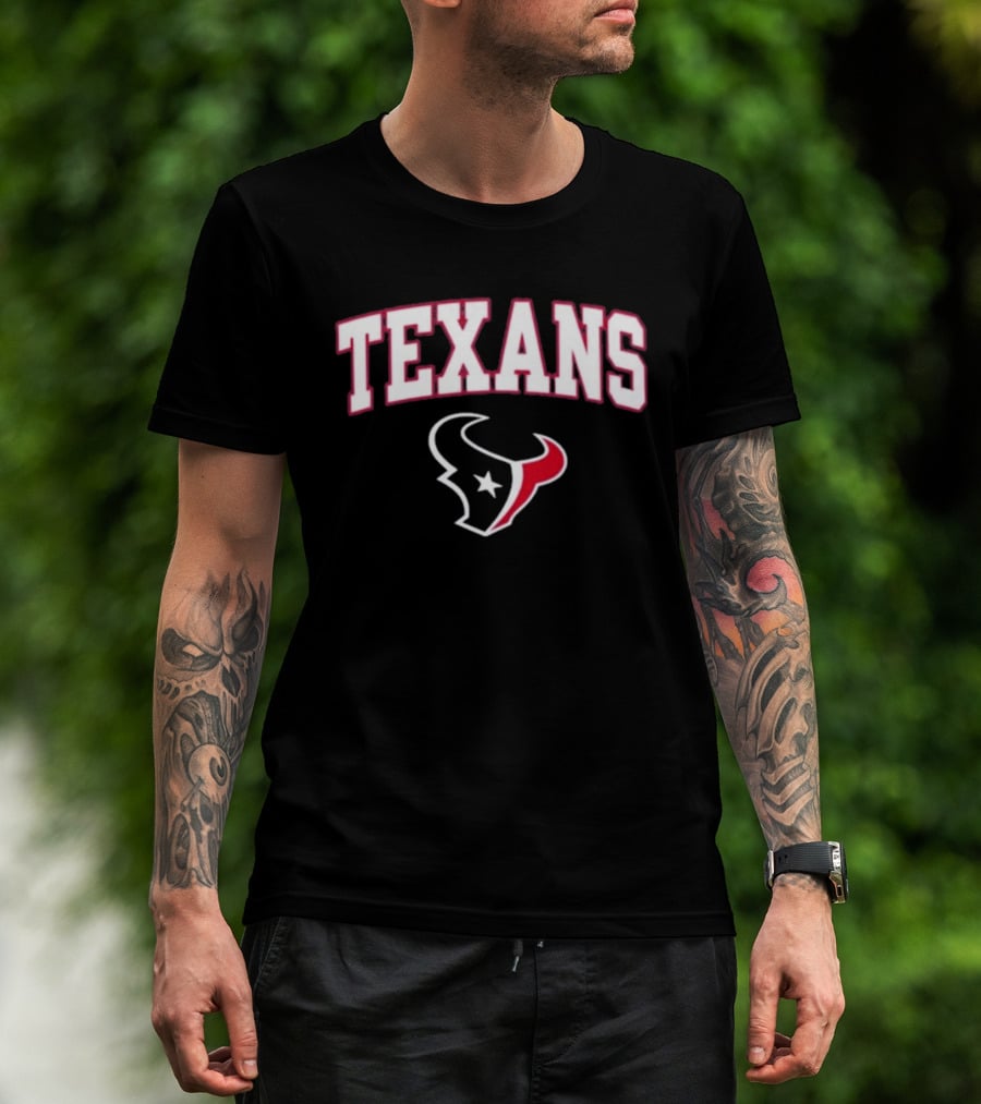 Texans Houston NFL Team Logo Bulls Head Star T-Shirt