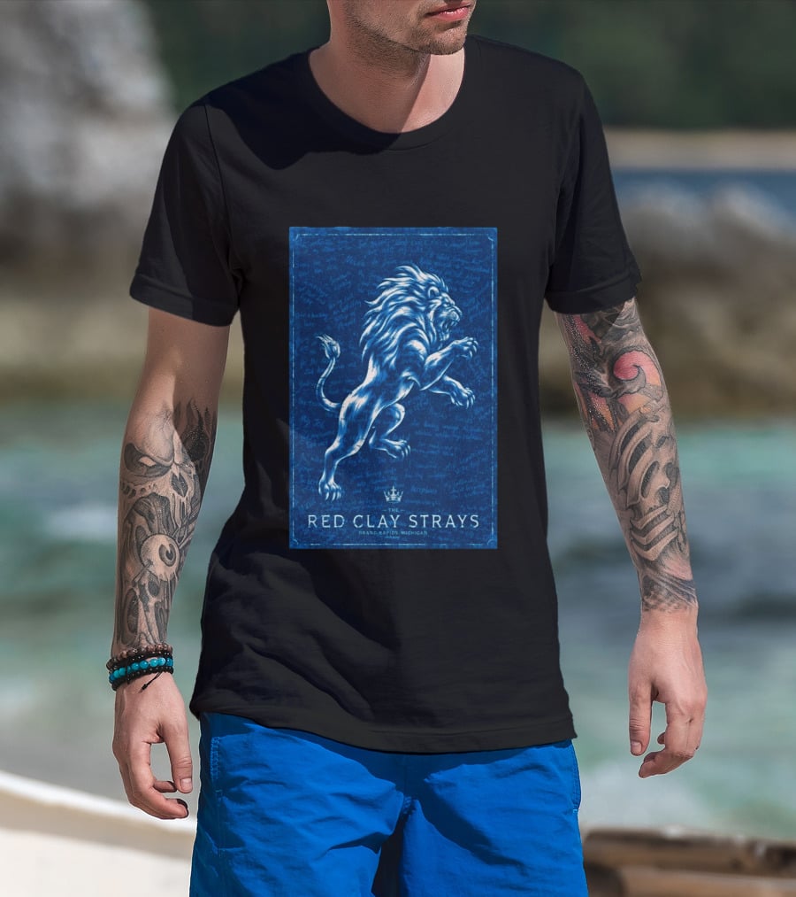 The Red Clay Strays Lion Art Grand Rapids Michigan Concert T-Shirt