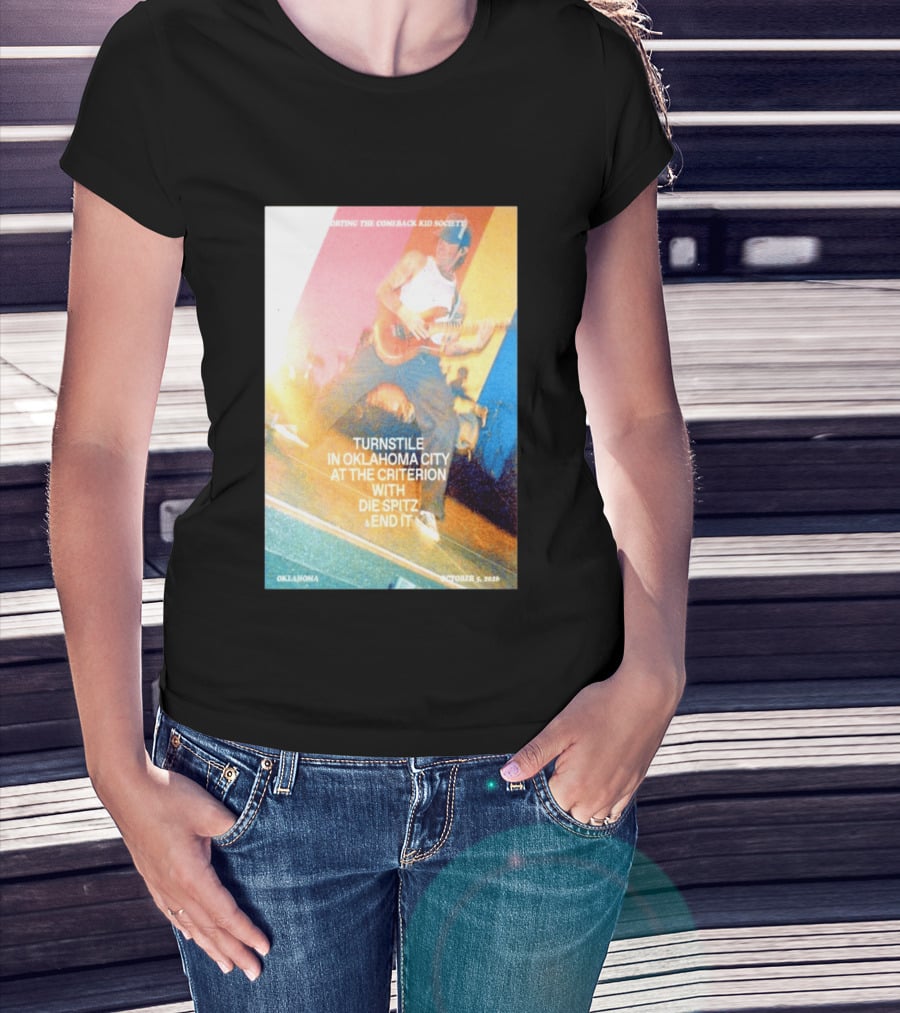 Turnstile Oklahoma City The Criterion October 5 2026 With Die Spitz And End It Concert T-Shirt