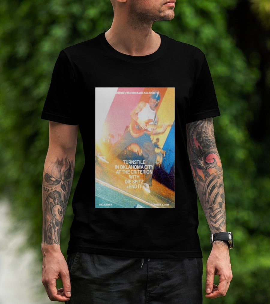 Turnstile Oklahoma City The Criterion October 5 2026 With Die Spitz And End It Concert T-Shirt