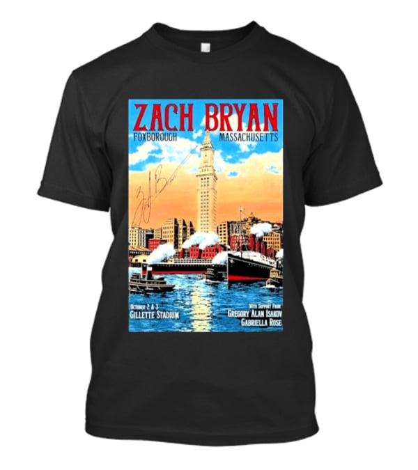 Zach Bryan Foxborough Massachusetts Gillette Stadium October 2 3 2026 Gregory Alan Isakov Gabriella Rose T-Shirt