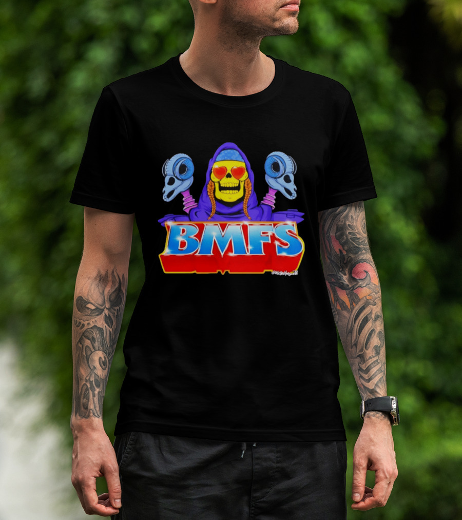 BMFS Halloween Skull With Heart Eyes And Ram Skulls T-Shirt