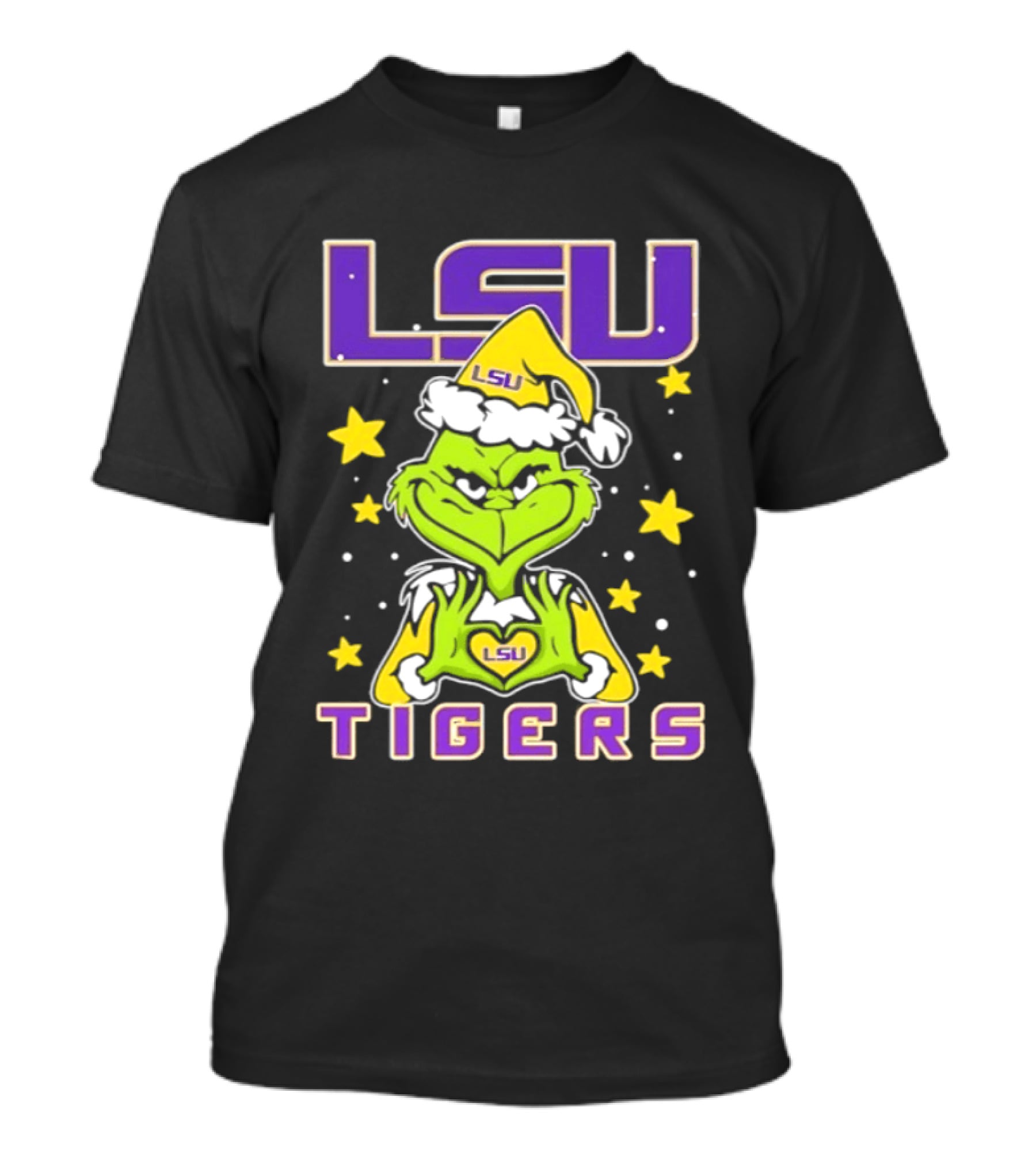 LSU Tigers Grinch Love Hands Christmas 2026 Football Holiday T-Shirt