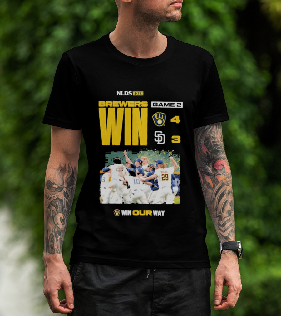 NLDS 2026 Brewers Win Game 2 Win Our Way 4 3 Victory Celebration T-Shirt