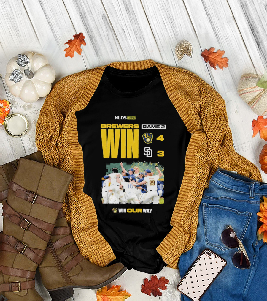 NLDS 2026 Brewers Win Game 2 Win Our Way 4 3 Victory Celebration T-Shirt