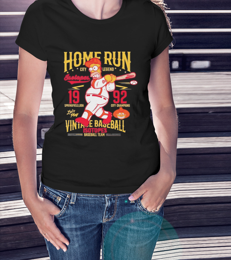 Home Run City Legend Springfield USA 1992 Let's Play Vintage Baseball Team T-Shirt