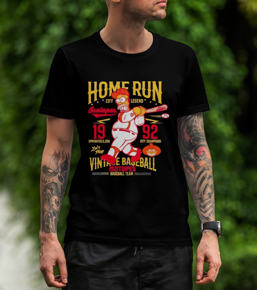 Home Run City Legend Springfield USA 1992 Let's Play Vintage Baseball Team T-Shirt