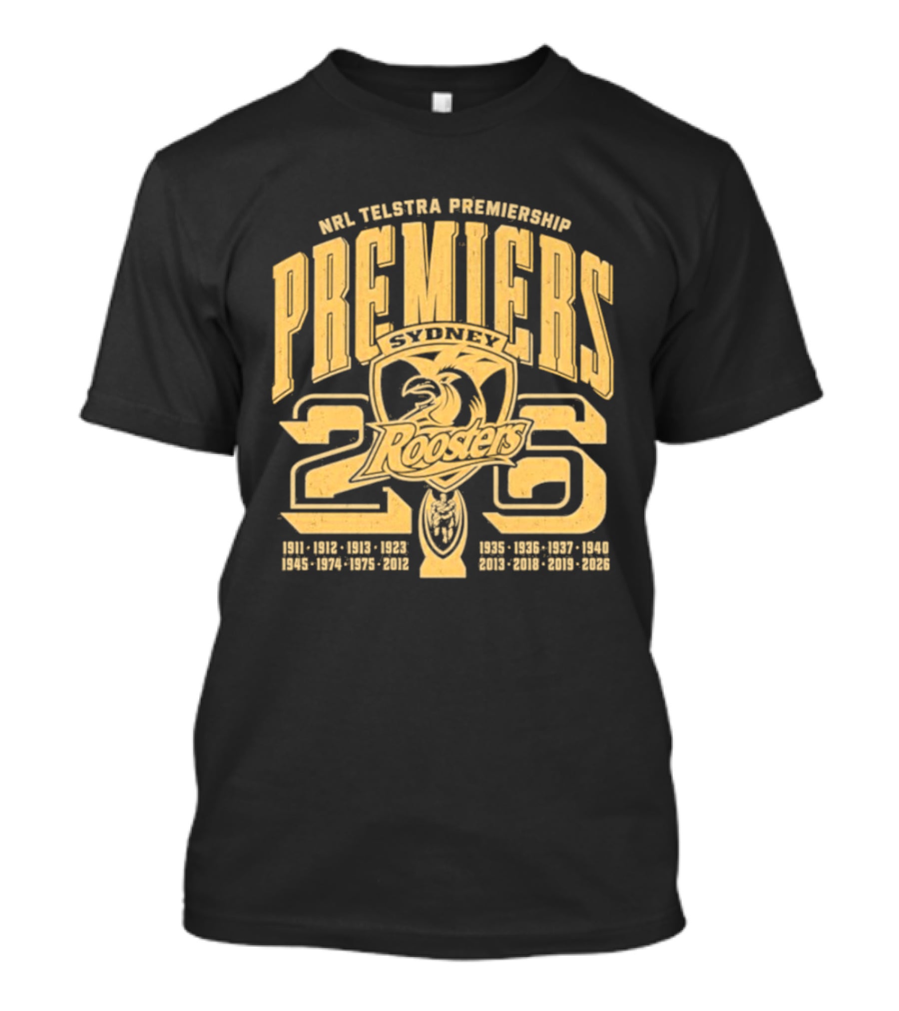 NRL Telstra Premiership Sydney Roosters Premiers 2026 T-Shirt