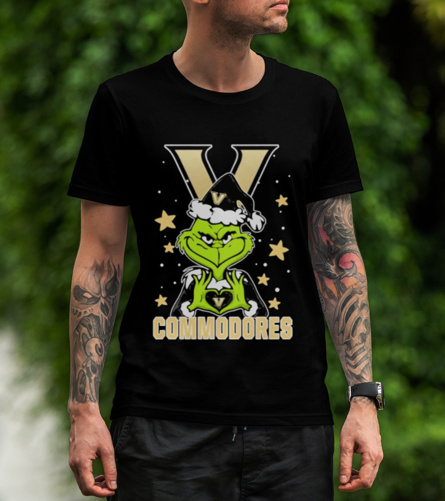 Vanderbilt Commodores Grinch Christmas Love Hands 2026 Football T-Shirt