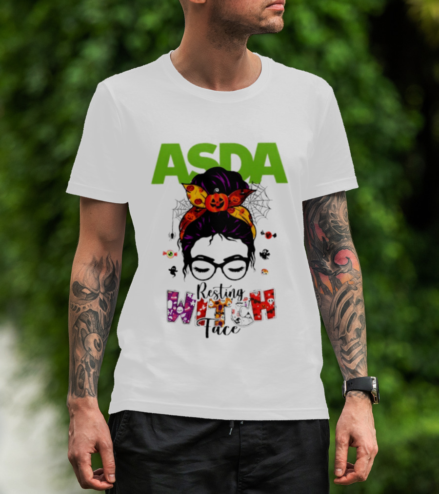ASDA Resting Witch Face Halloween 2026 Pumpkin Headband Glasses T-Shirt