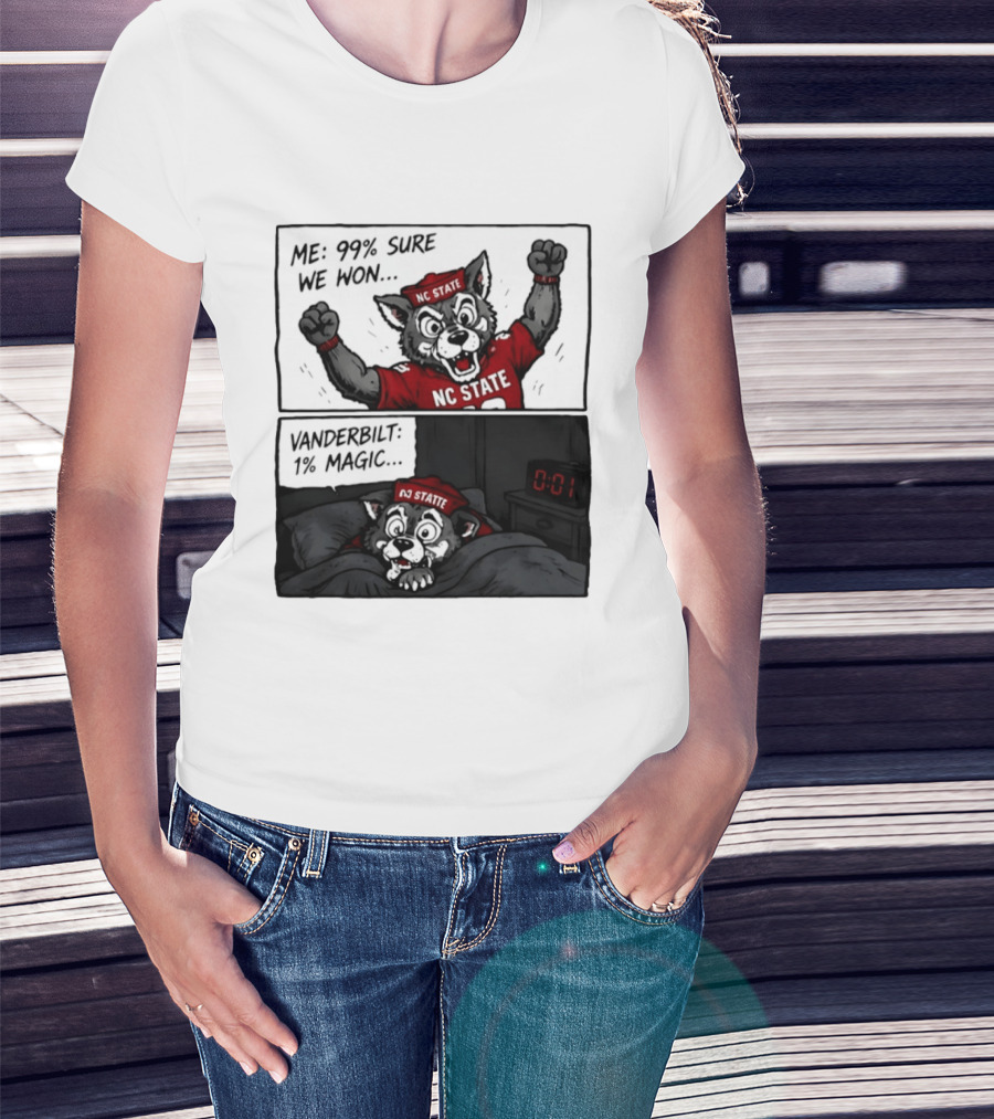 NC State Wolfpack 99 Percent Sure We Won Vanderbilt 1 Percent Magic Comic T-Shirt