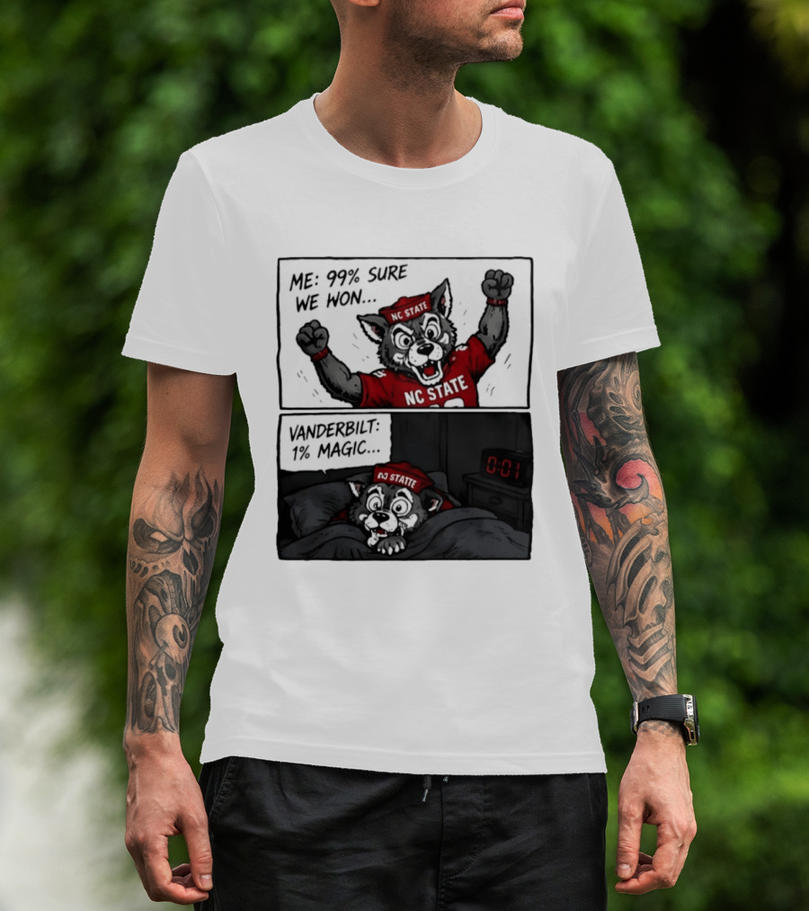 NC State Wolfpack 99 Percent Sure We Won Vanderbilt 1 Percent Magic Comic T-Shirt