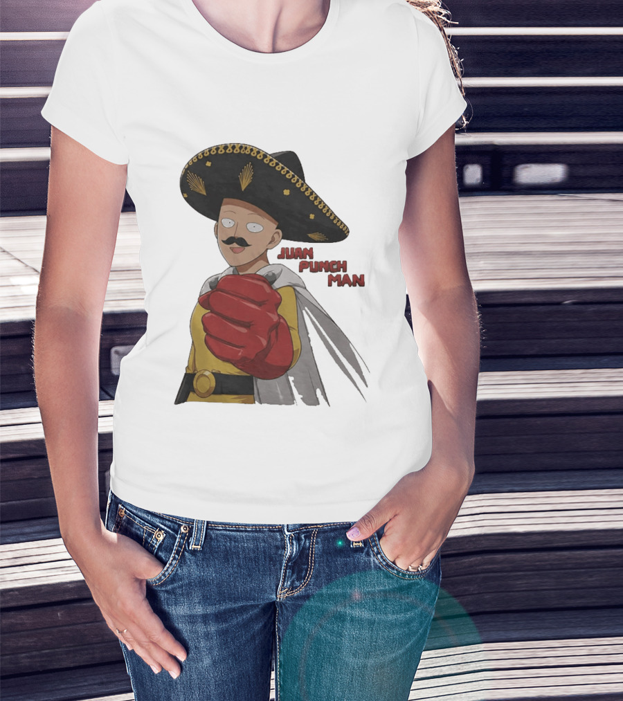 Juan Punch Man Mexican Sombrero Moustache T-Shirt