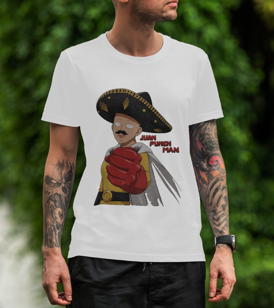 Juan Punch Man Mexican Sombrero Moustache T-Shirt