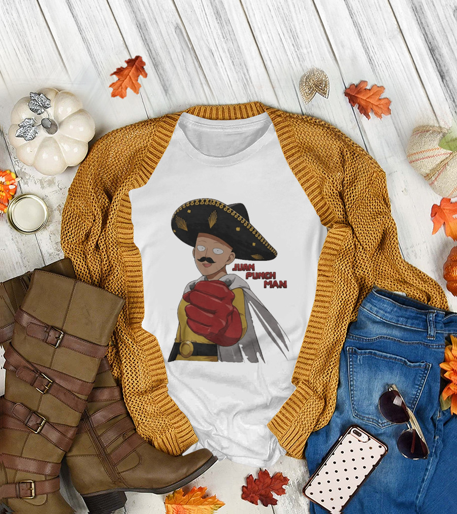 Juan Punch Man Mexican Sombrero Moustache T-Shirt
