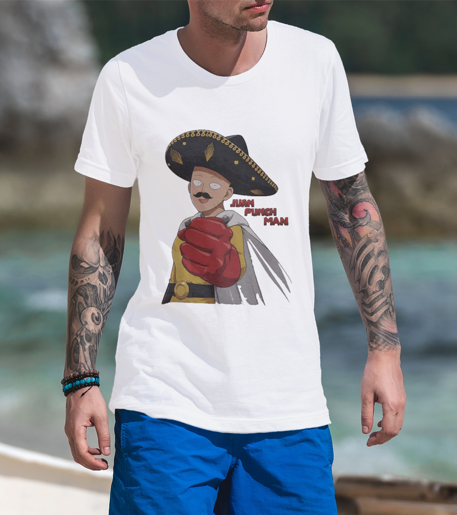 Juan Punch Man Mexican Sombrero Moustache T-Shirt