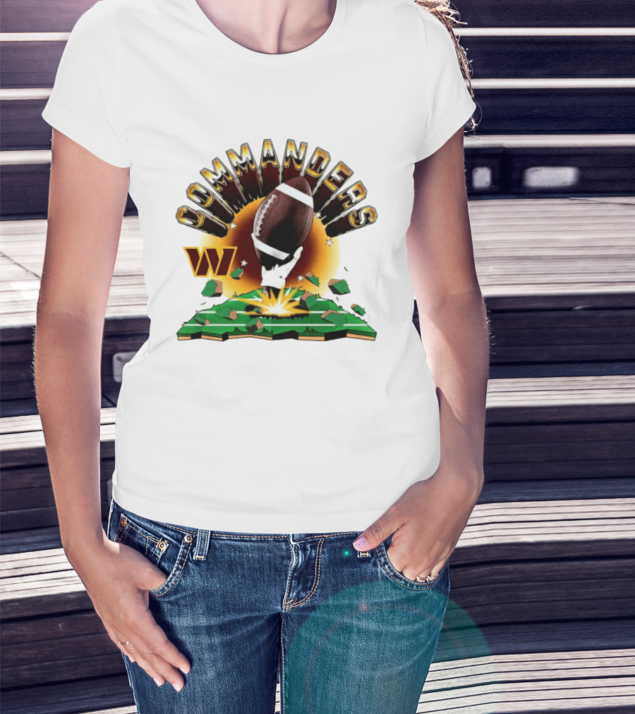 Washington Commanders 2026 Explode Clubhouse Commanders Football Burst T-Shirt