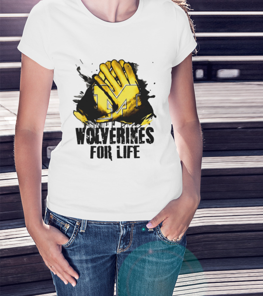 Michigan Wolverines M Symbol Wolverines For Life T-Shirt