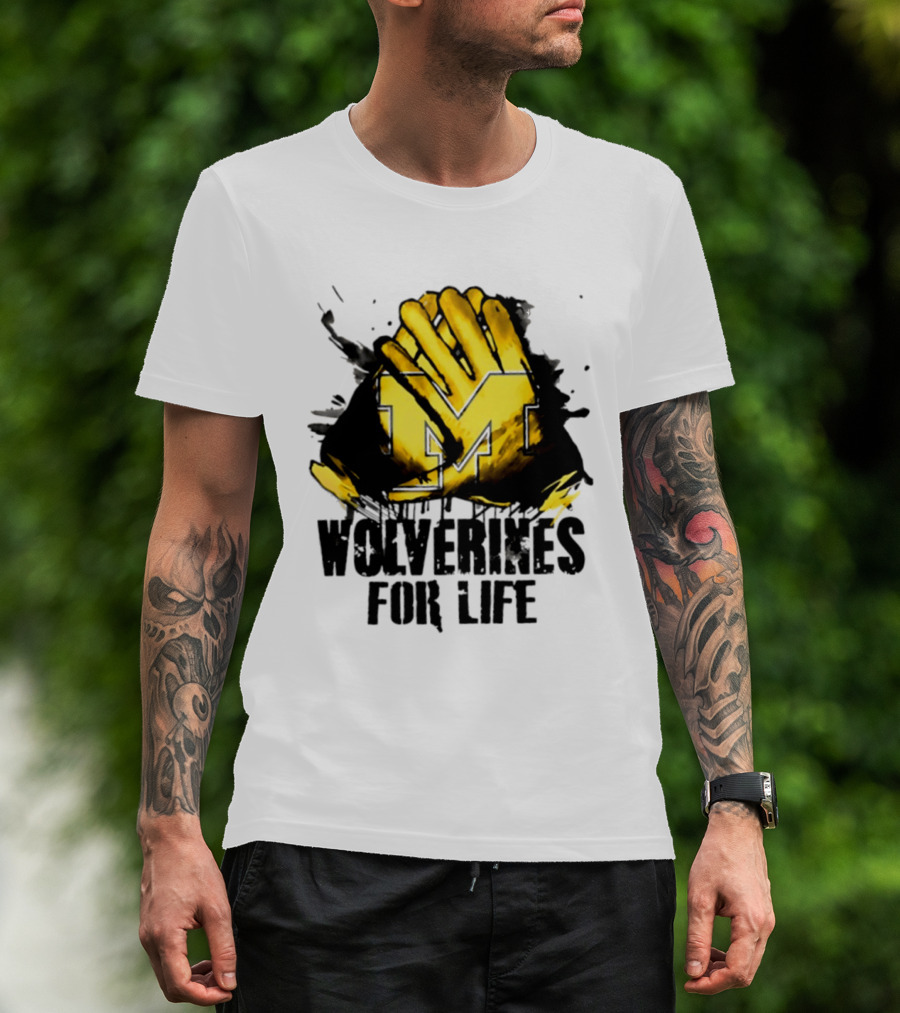 Michigan Wolverines M Symbol Wolverines For Life T-Shirt