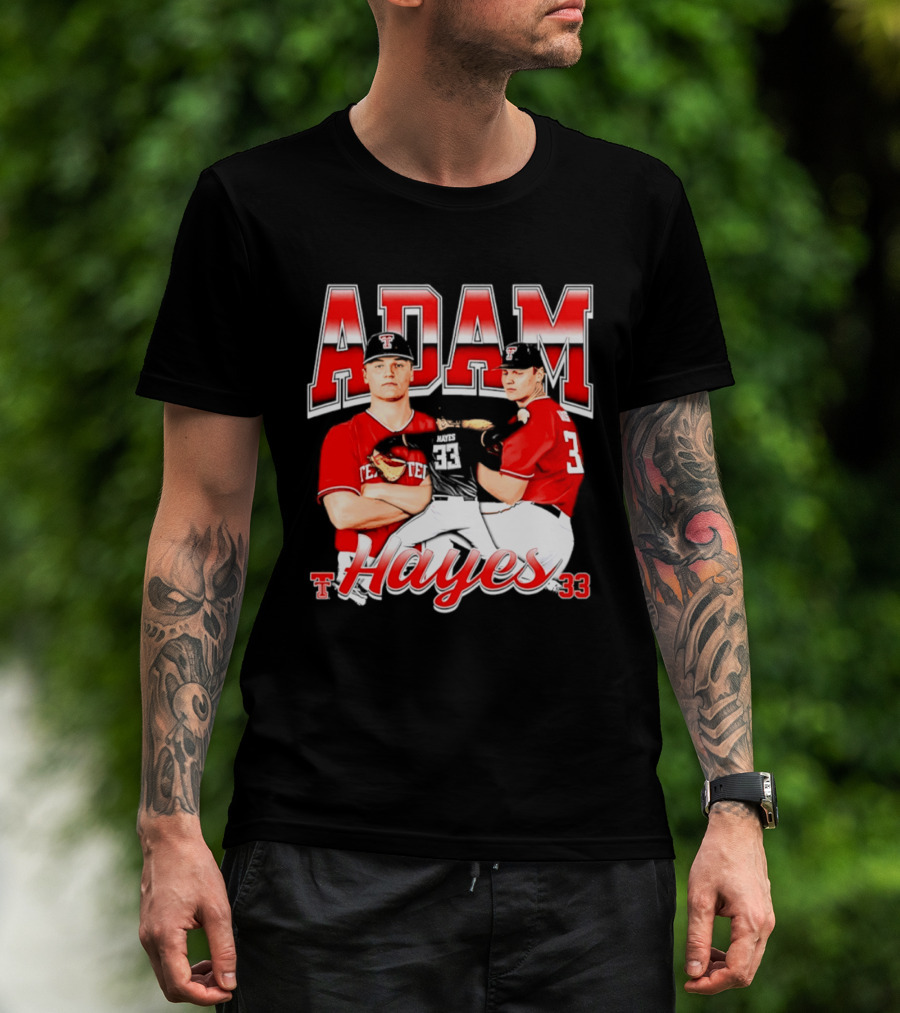 Adam Hayes Texas Tech 33 Red Raiders Football NCAA T-Shirt