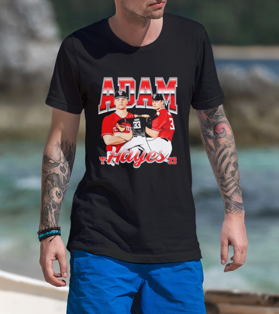Adam Hayes Texas Tech 33 Red Raiders Football NCAA T-Shirt