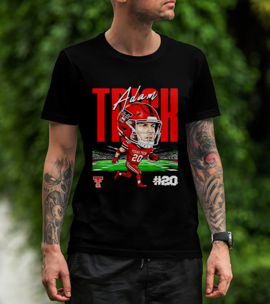 Adam Trick Texas Tech Red Raiders Football Caricature Stadium #20 T-Shirt