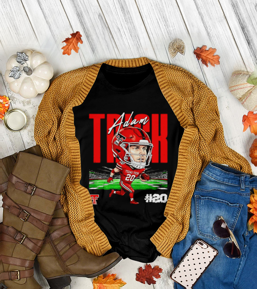 Adam Trick Texas Tech Red Raiders Football Caricature Stadium #20 T-Shirt
