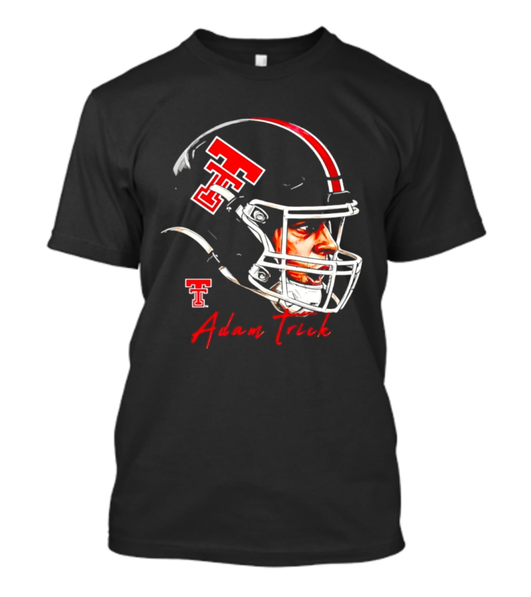 Adam Trick Texas Tech Red Raiders Football Helmet NCAA Game Face T-Shirt